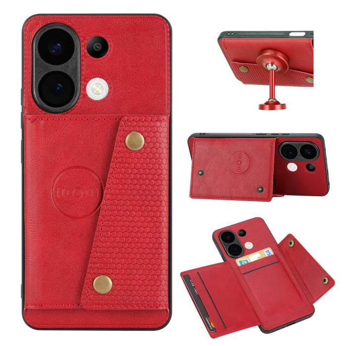 Estuche magnético para teléfono con ranuras para tarjetas con doble hebilla, For Xiaomi Poco X8 Pro Max 5G Global, For Xiaomi Poco X8 Pro 5G Global, For Xiaomi 17 Pro Max, For Xiaomi 17 Pro, For Xiaomi 17, For Xiaomi 15T Pro, For Xiaomi 15T            ...