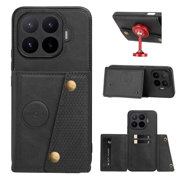 Estuche magnético para teléfono con ranuras para tarjetas con doble hebilla, For Xiaomi Poco X8 Pro Max 5G Global, For Xiaomi Poco X8 Pro 5G Global, For Xiaomi 17 Pro Max, For Xiaomi 17 Pro, For Xiaomi 17, For Xiaomi 15T Pro, For Xiaomi 15T            ...