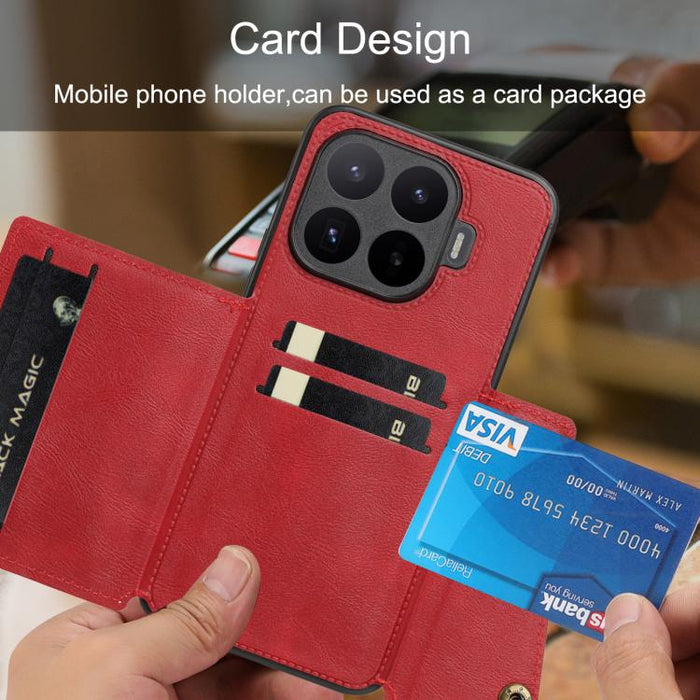 Estuche magnético para teléfono con ranuras para tarjetas con doble hebilla, For Xiaomi Poco X8 Pro Max 5G Global, For Xiaomi Poco X8 Pro 5G Global, For Xiaomi 17 Pro Max, For Xiaomi 17 Pro, For Xiaomi 17, For Xiaomi 15T Pro, For Xiaomi 15T            ...