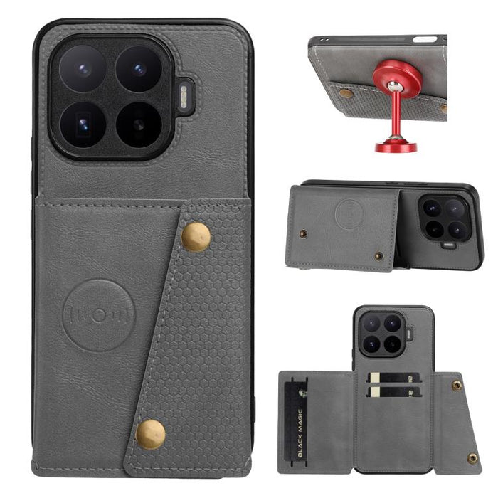 Estuche magnético para teléfono con ranuras para tarjetas con doble hebilla, For Xiaomi Poco X8 Pro Max 5G Global, For Xiaomi Poco X8 Pro 5G Global, For Xiaomi 17 Pro Max, For Xiaomi 17 Pro, For Xiaomi 17, For Xiaomi 15T Pro, For Xiaomi 15T            ...