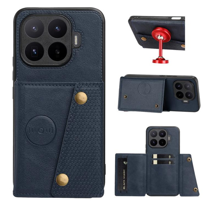 Estuche magnético para teléfono con ranuras para tarjetas con doble hebilla, For Xiaomi Poco X8 Pro Max 5G Global, For Xiaomi Poco X8 Pro 5G Global, For Xiaomi 17 Pro Max, For Xiaomi 17 Pro, For Xiaomi 17, For Xiaomi 15T Pro, For Xiaomi 15T            ...
