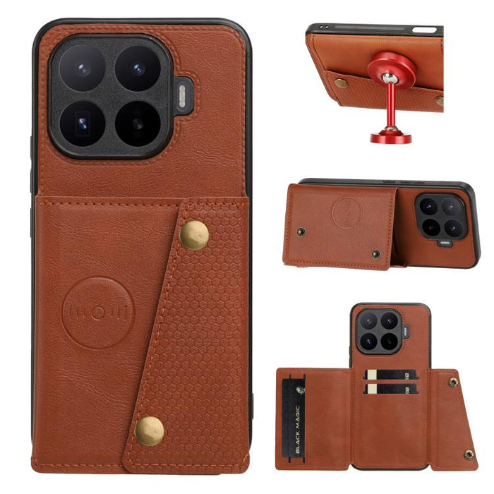 Estuche magnético para teléfono con ranuras para tarjetas con doble hebilla, For Xiaomi Poco X8 Pro Max 5G Global, For Xiaomi Poco X8 Pro 5G Global, For Xiaomi 17 Pro Max, For Xiaomi 17 Pro, For Xiaomi 17, For Xiaomi 15T Pro, For Xiaomi 15T            ...