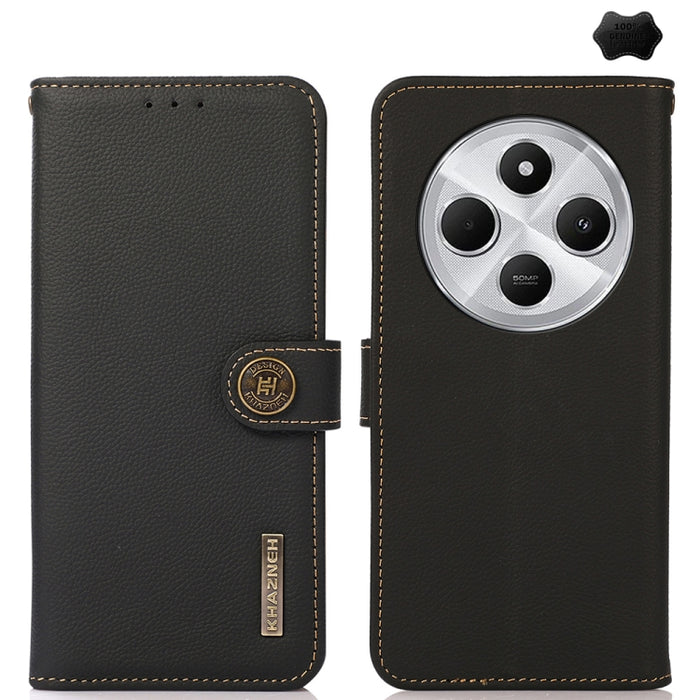 Funda para teléfono de cuero genuino con textura RFID KHAZNEH Custer, For Redmi A7 Pro 171mm / Poco C85x 5G, For Redmi Turbo 5 Max / Poco X8 Pro Max, For Redmi Turbo 5 5G / Poco X8 Pro 5G, For Redmi Note 15 Pro+ 5G Global 163.3mm                       ...