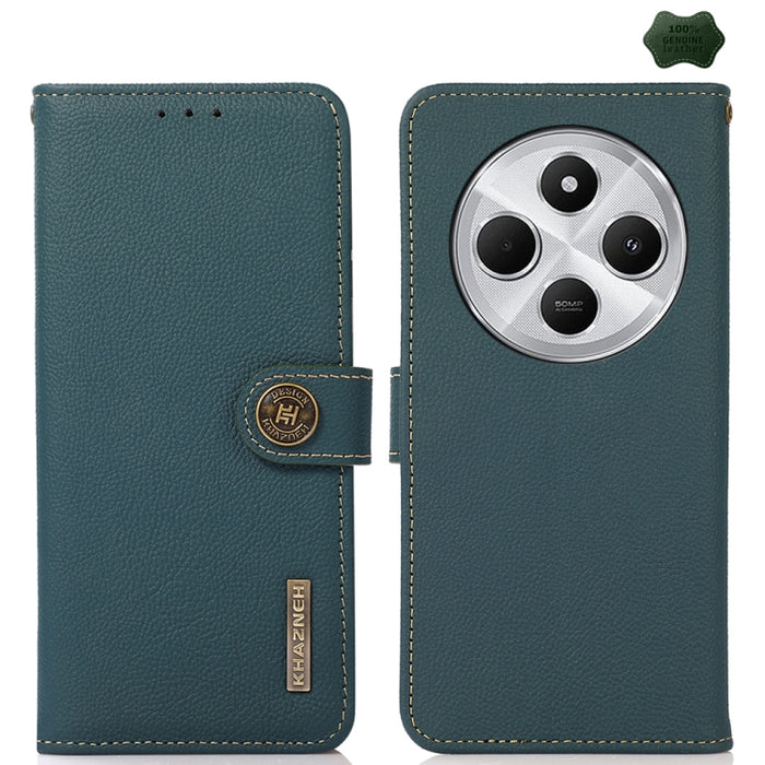 Funda para teléfono de cuero genuino con textura RFID KHAZNEH Custer, For Redmi A7 Pro 171mm / Poco C85x 5G, For Redmi Turbo 5 Max / Poco X8 Pro Max, For Redmi Turbo 5 5G / Poco X8 Pro 5G, For Redmi Note 15 Pro+ 5G Global 163.3mm                       ...