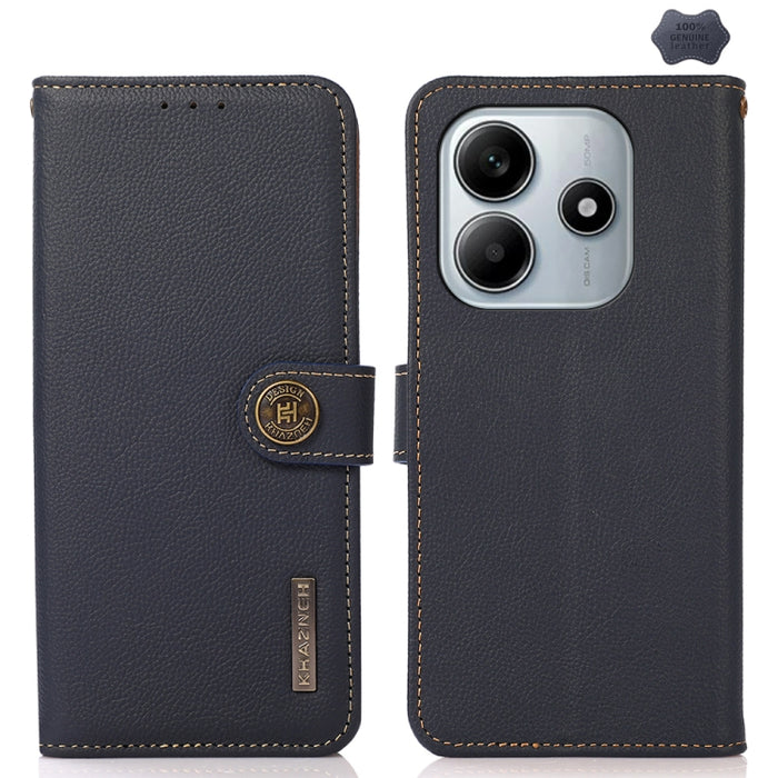 Funda para teléfono de cuero genuino con textura RFID KHAZNEH Custer, For Redmi A7 Pro 171mm / Poco C85x 5G, For Redmi Turbo 5 Max / Poco X8 Pro Max, For Redmi Turbo 5 5G / Poco X8 Pro 5G, For Redmi Note 15 Pro+ 5G Global 163.3mm                       ...