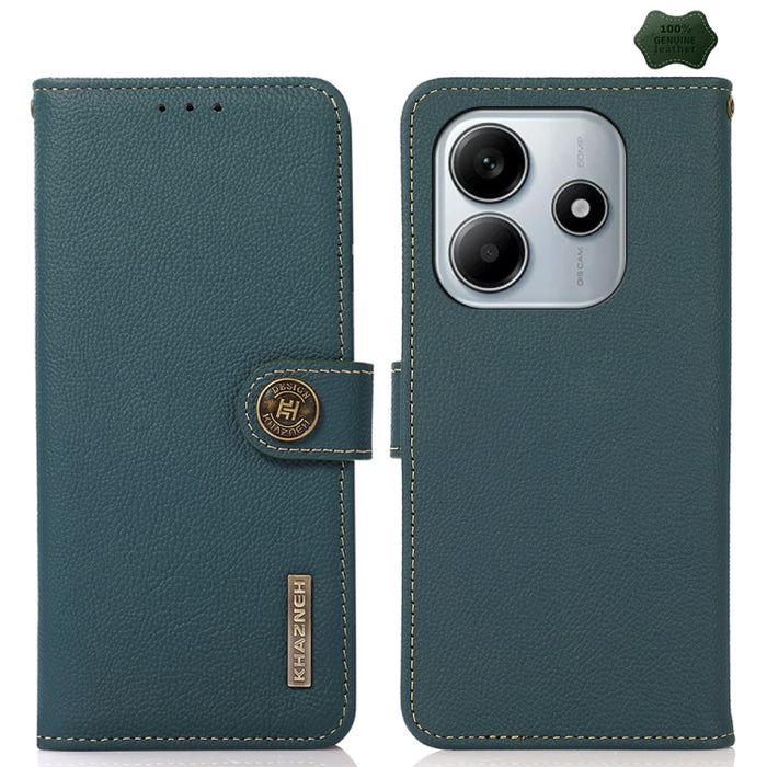 Funda para teléfono de cuero genuino con textura RFID KHAZNEH Custer, For Redmi A7 Pro 171mm / Poco C85x 5G, For Redmi Turbo 5 Max / Poco X8 Pro Max, For Redmi Turbo 5 5G / Poco X8 Pro 5G, For Redmi Note 15 Pro+ 5G Global 163.3mm                       ...