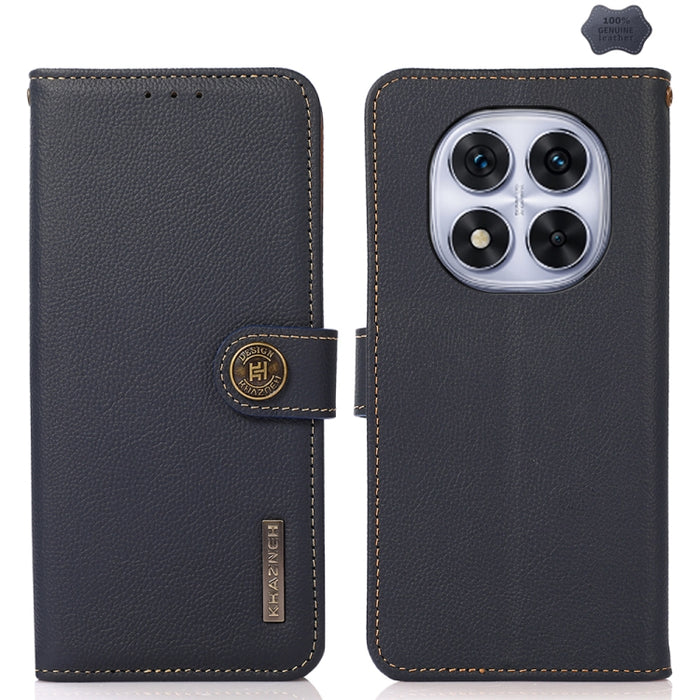 Funda para teléfono de cuero genuino con textura RFID KHAZNEH Custer, For Redmi A7 Pro 171mm / Poco C85x 5G, For Redmi Turbo 5 Max / Poco X8 Pro Max, For Redmi Turbo 5 5G / Poco X8 Pro 5G, For Redmi Note 15 Pro+ 5G Global 163.3mm                       ...