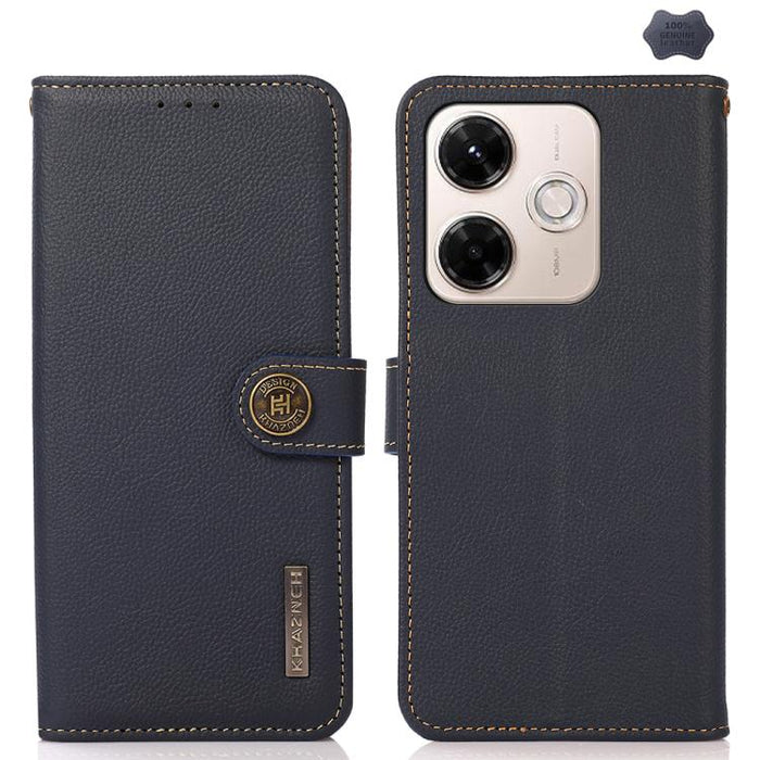 Funda para teléfono de cuero genuino con textura RFID KHAZNEH Custer, For Redmi A7 Pro 171mm / Poco C85x 5G, For Redmi Turbo 5 Max / Poco X8 Pro Max, For Redmi Turbo 5 5G / Poco X8 Pro 5G, For Redmi Note 15 Pro+ 5G Global 163.3mm                       ...