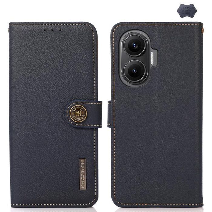 Funda para teléfono de cuero genuino con textura RFID KHAZNEH Custer, For Redmi A7 Pro 171mm / Poco C85x 5G, For Redmi Turbo 5 Max / Poco X8 Pro Max, For Redmi Turbo 5 5G / Poco X8 Pro 5G, For Redmi Note 15 Pro+ 5G Global 163.3mm                       ...