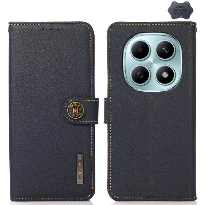 Funda para teléfono de cuero genuino con textura RFID KHAZNEH Custer, For Redmi A7 Pro 171mm / Poco C85x 5G, For Redmi Turbo 5 Max / Poco X8 Pro Max, For Redmi Turbo 5 5G / Poco X8 Pro 5G, For Redmi Note 15 Pro+ 5G Global 163.3mm                       ...