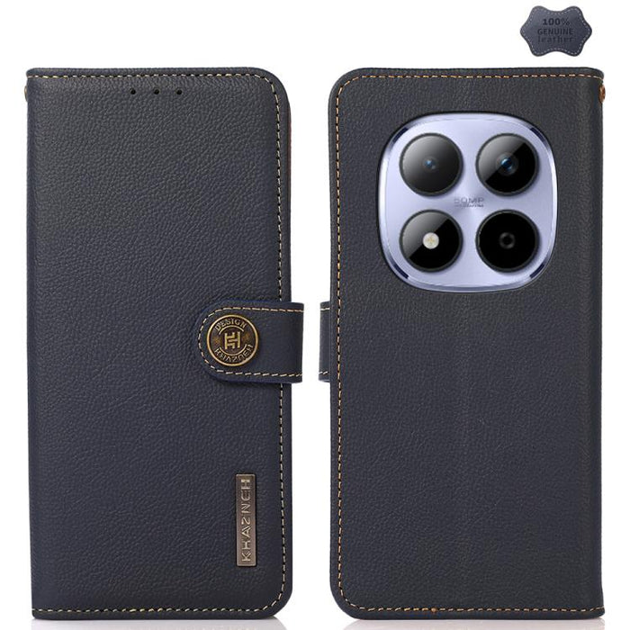 Funda para teléfono de cuero genuino con textura RFID KHAZNEH Custer, For Redmi A7 Pro 171mm / Poco C85x 5G, For Redmi Turbo 5 Max / Poco X8 Pro Max, For Redmi Turbo 5 5G / Poco X8 Pro 5G, For Redmi Note 15 Pro+ 5G Global 163.3mm                       ...