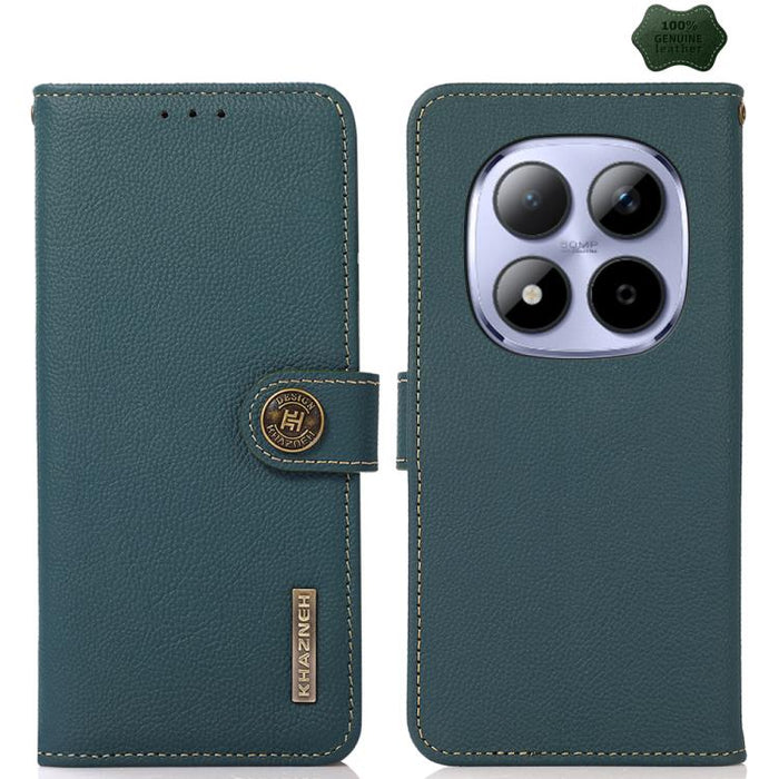 Funda para teléfono de cuero genuino con textura RFID KHAZNEH Custer, For Redmi A7 Pro 171mm / Poco C85x 5G, For Redmi Turbo 5 Max / Poco X8 Pro Max, For Redmi Turbo 5 5G / Poco X8 Pro 5G, For Redmi Note 15 Pro+ 5G Global 163.3mm                       ...