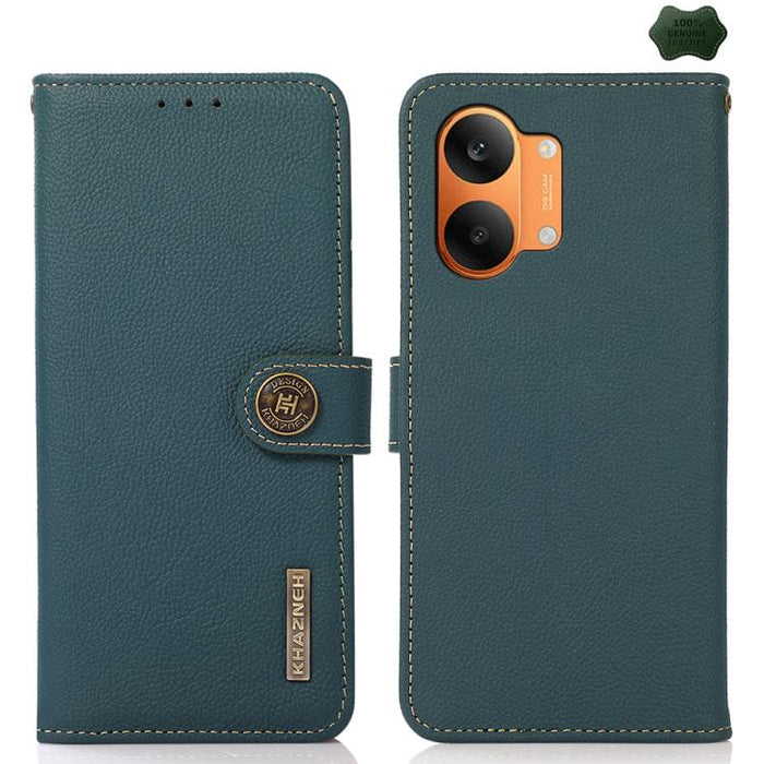 Funda para teléfono de cuero genuino con textura RFID KHAZNEH Custer, For Redmi A7 Pro 171mm / Poco C85x 5G, For Redmi Turbo 5 Max / Poco X8 Pro Max, For Redmi Turbo 5 5G / Poco X8 Pro 5G, For Redmi Note 15 Pro+ 5G Global 163.3mm                       ...