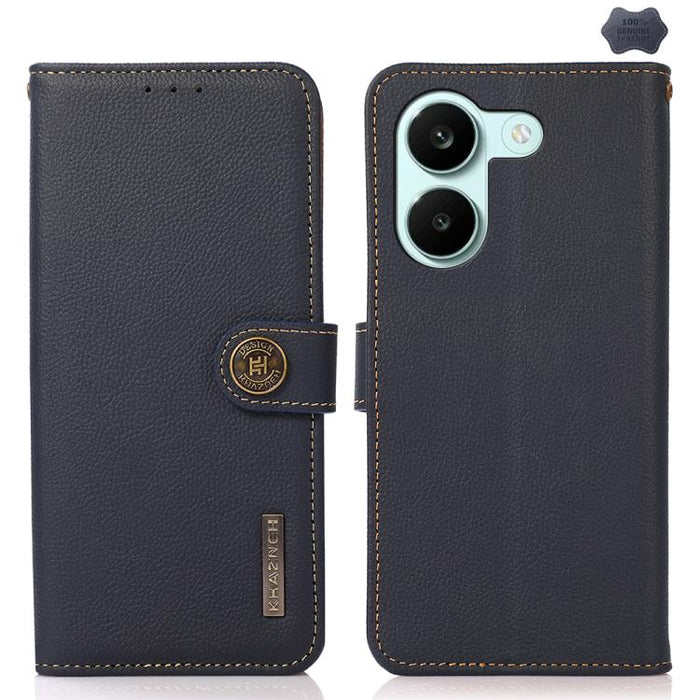 Funda para teléfono de cuero genuino con textura RFID KHAZNEH Custer, For Redmi A7 Pro 171mm / Poco C85x 5G, For Redmi Turbo 5 Max / Poco X8 Pro Max, For Redmi Turbo 5 5G / Poco X8 Pro 5G, For Redmi Note 15 Pro+ 5G Global 163.3mm                       ...