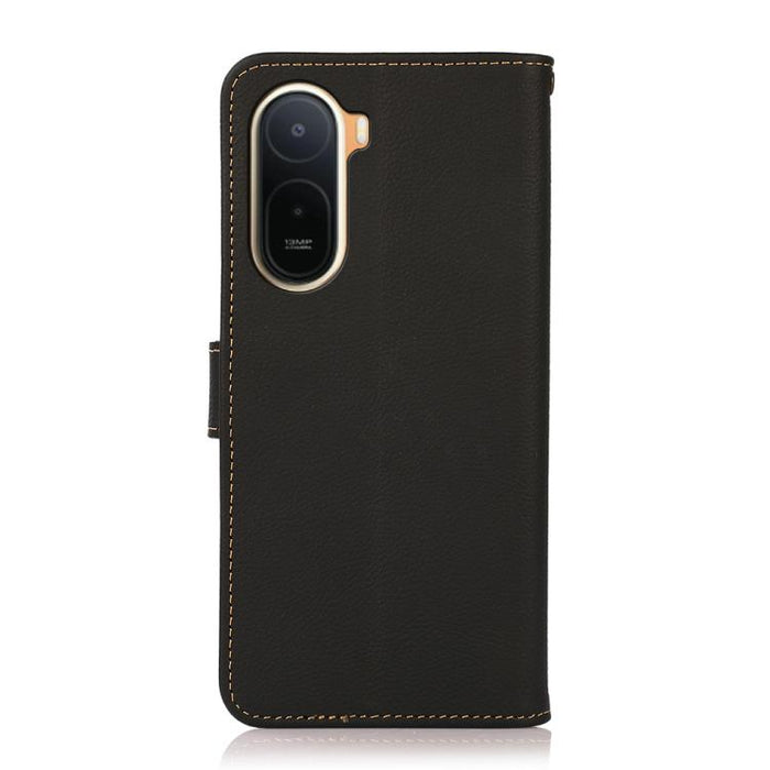Funda para teléfono de cuero genuino con textura RFID KHAZNEH Custer, For Redmi A7 Pro 171mm / Poco C85x 5G, For Redmi Turbo 5 Max / Poco X8 Pro Max, For Redmi Turbo 5 5G / Poco X8 Pro 5G, For Redmi Note 15 Pro+ 5G Global 163.3mm                       ...