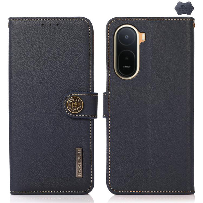 Funda para teléfono de cuero genuino con textura RFID KHAZNEH Custer, For Redmi A7 Pro 171mm / Poco C85x 5G, For Redmi Turbo 5 Max / Poco X8 Pro Max, For Redmi Turbo 5 5G / Poco X8 Pro 5G, For Redmi Note 15 Pro+ 5G Global 163.3mm                       ...