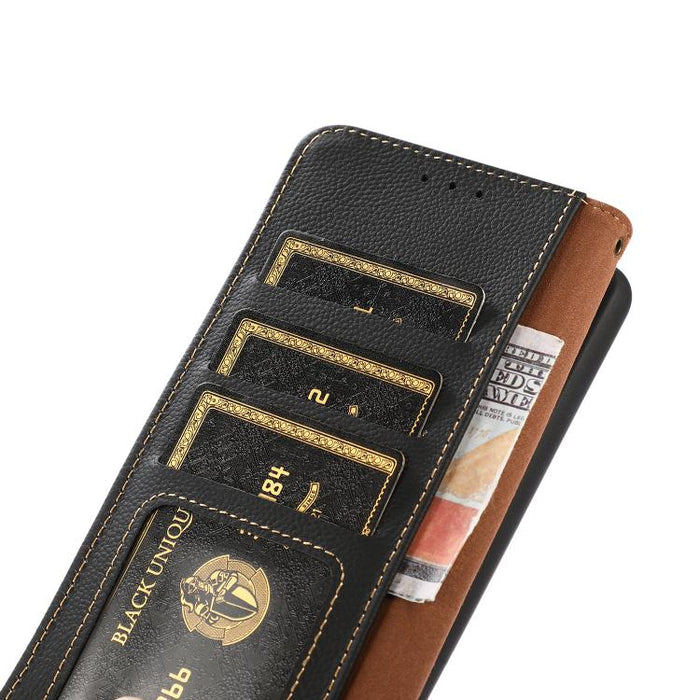 Funda para teléfono de cuero genuino con textura RFID KHAZNEH Custer, For Redmi A7 Pro 171mm / Poco C85x 5G, For Redmi Turbo 5 Max / Poco X8 Pro Max, For Redmi Turbo 5 5G / Poco X8 Pro 5G, For Redmi Note 15 Pro+ 5G Global 163.3mm                       ...