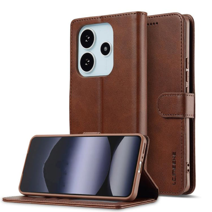 LC.IMEEKE Funda para teléfono de piel con textura de becerro, For Redmi Note 15 Pro+ 5G Global 163.3mm, For Redmi Note 15 4G / 5G Global 164mm, For Redmi Note 15 Pro 4G Global 163.2mm, For Redmi Note 15 Pro 5G Global 163.6mm, For Redmi Note 14 4G 164.8...
