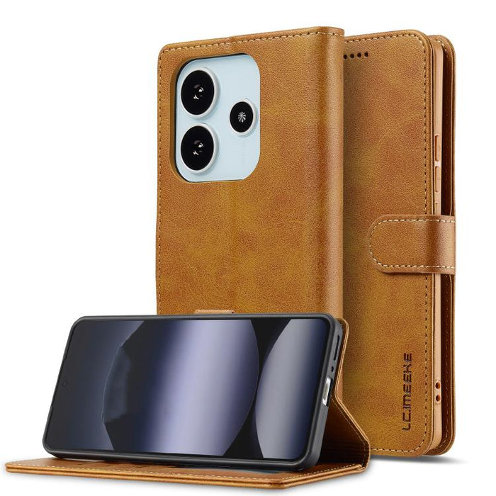 LC.IMEEKE Funda para teléfono de piel con textura de becerro, For Redmi Note 15 Pro+ 5G Global 163.3mm, For Redmi Note 15 4G / 5G Global 164mm, For Redmi Note 15 Pro 4G Global 163.2mm, For Redmi Note 15 Pro 5G Global 163.6mm, For Redmi Note 14 4G 164.8...