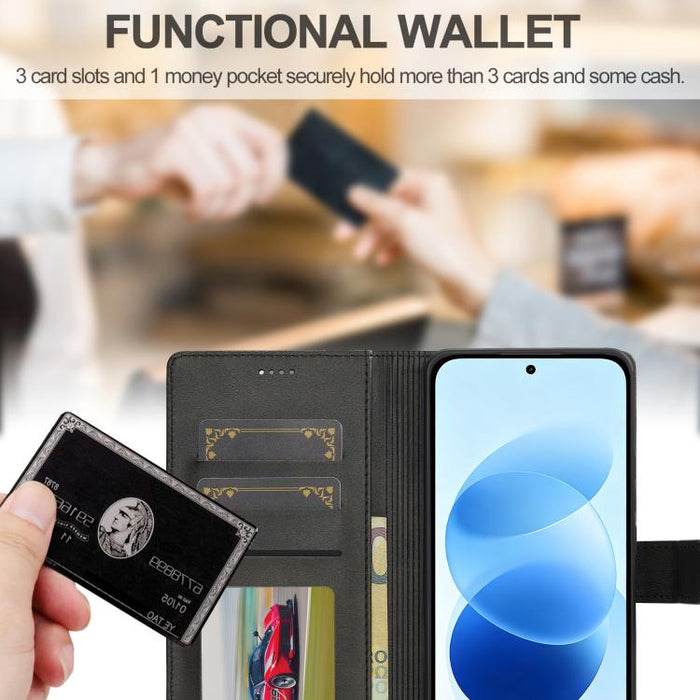 LC.IMEEKE Funda para teléfono de piel con textura de becerro, For Redmi Note 15 Pro+ 5G Global 163.3mm, For Redmi Note 15 4G / 5G Global 164mm, For Redmi Note 15 Pro 4G Global 163.2mm, For Redmi Note 15 Pro 5G Global 163.6mm, For Redmi Note 14 4G 164.8...