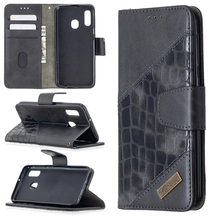 Funda de cuero PU con tapa horizontal y textura de cocodrilo a juego con billetera, soporte y ranuras para tarjetas, For Xiaomi Mi CC9 Pro, For Huawei P40 Lite, For Samsung Galaxy A20e, For Samsung Galaxy A81, For Samsung Galaxy S20+