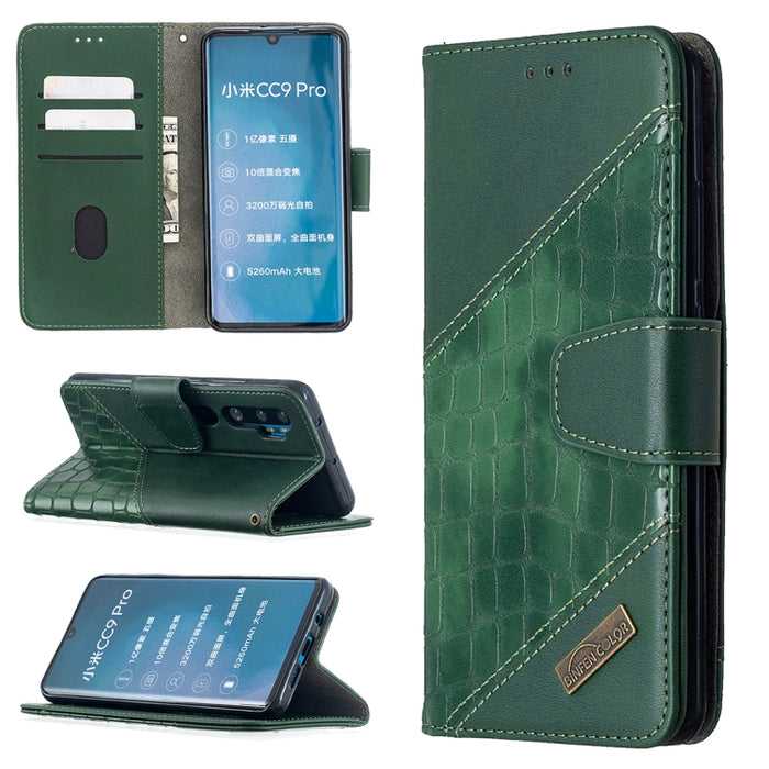 Funda de cuero PU con tapa horizontal y textura de cocodrilo a juego con billetera, soporte y ranuras para tarjetas, For Xiaomi Mi CC9 Pro, For Huawei P40 Lite, For Samsung Galaxy A20e, For Samsung Galaxy A81, For Samsung Galaxy S20+