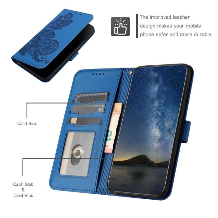 Funda de cuero con tapa para teléfono con relieve de flor de datura, For Redmi Note 14 Pro 4G, For Redmi Note 14 4G 163.25mm, For Redmi Note 14 5G, For Redmi Note 14 Pro+ 5G, For Redmi Note 14 Pro 5G, For Redmi 13 4G, For Redmi Turbo 3 / Poco F6       ...