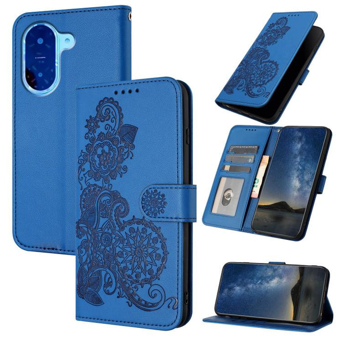 Funda de cuero con tapa para teléfono con relieve de flor de datura, For Redmi A7 Pro 171mm / Poco C85x 5G, For Redmi Turbo 5 Max / Poco X8 Pro Max, For Redmi Turbo 5 5G / Poco X8 Pro 5G, For Redmi Note 15 4G / 5G 164mm / Poco M8 5G                    ...