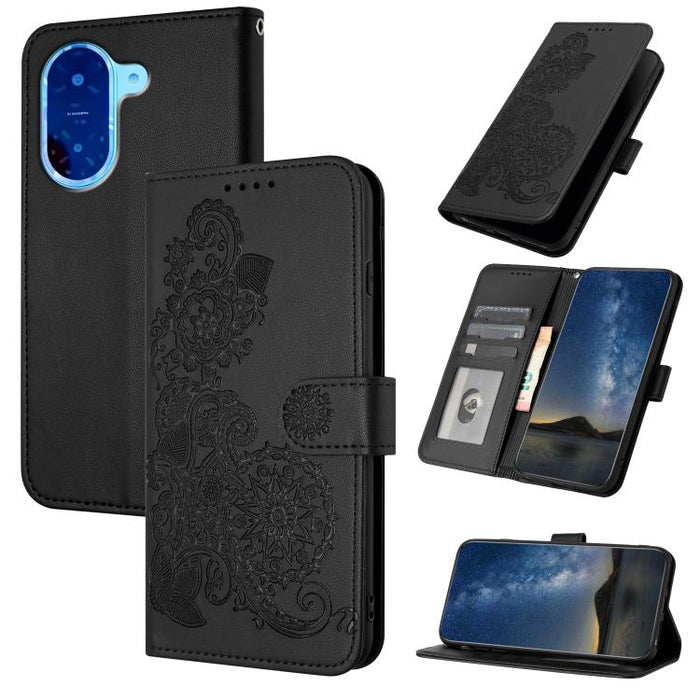 Funda de cuero con tapa para teléfono con relieve de flor de datura, For Redmi A7 Pro 171mm / Poco C85x 5G, For Redmi Turbo 5 Max / Poco X8 Pro Max, For Redmi Turbo 5 5G / Poco X8 Pro 5G, For Redmi Note 15 4G / 5G 164mm / Poco M8 5G                    ...