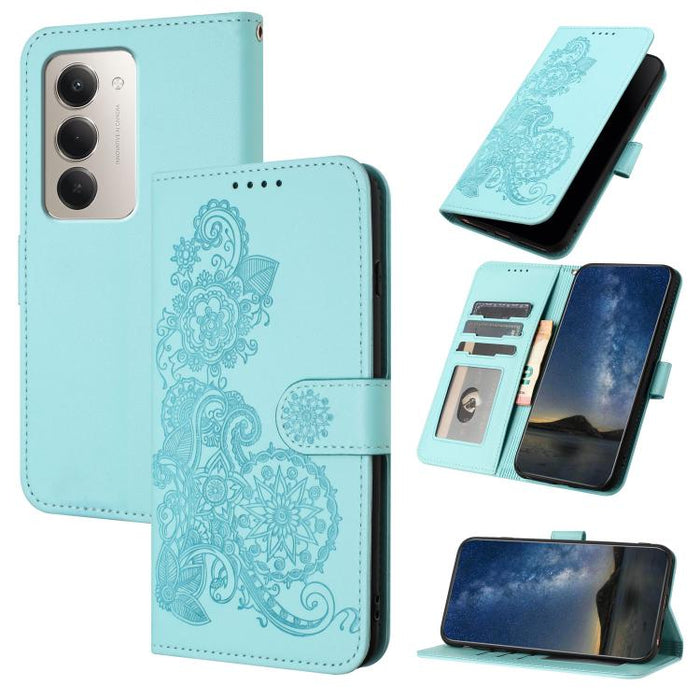 Funda de cuero con tapa para teléfono con relieve de flor de datura, For Redmi A7 Pro 171mm / Poco C85x 5G, For Redmi Turbo 5 Max / Poco X8 Pro Max, For Redmi Turbo 5 5G / Poco X8 Pro 5G, For Redmi Note 15 4G / 5G 164mm / Poco M8 5G                    ...