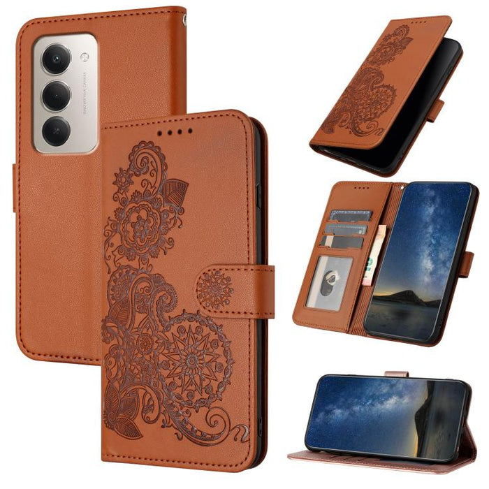 Funda de cuero con tapa para teléfono con relieve de flor de datura, For Redmi A7 Pro 171mm / Poco C85x 5G, For Redmi Turbo 5 Max / Poco X8 Pro Max, For Redmi Turbo 5 5G / Poco X8 Pro 5G, For Redmi Note 15 4G / 5G 164mm / Poco M8 5G                    ...