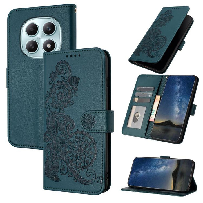 Funda de cuero con tapa para teléfono con relieve de flor de datura, For Redmi A7 Pro 171mm / Poco C85x 5G, For Redmi Turbo 5 Max / Poco X8 Pro Max, For Redmi Turbo 5 5G / Poco X8 Pro 5G, For Redmi Note 15 4G / 5G 164mm / Poco M8 5G                    ...