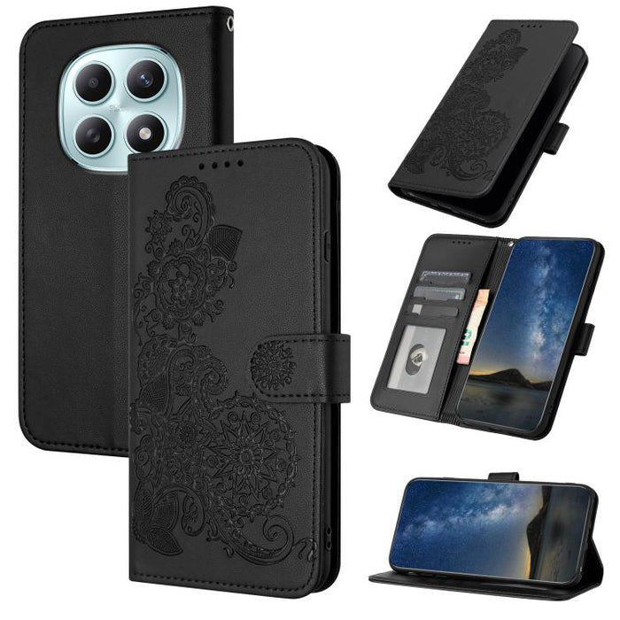 Funda de cuero con tapa para teléfono con relieve de flor de datura, For Redmi A7 Pro 171mm / Poco C85x 5G, For Redmi Turbo 5 Max / Poco X8 Pro Max, For Redmi Turbo 5 5G / Poco X8 Pro 5G, For Redmi Note 15 4G / 5G 164mm / Poco M8 5G                    ...