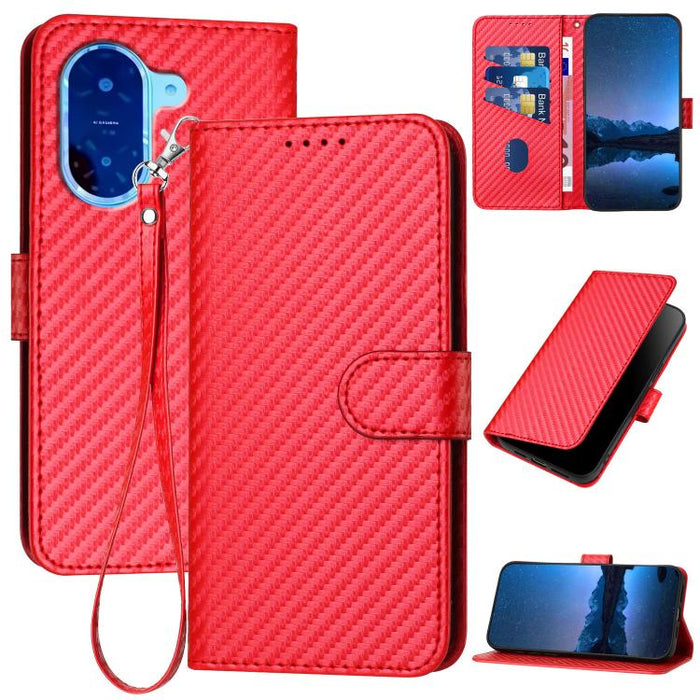 YX0070 Funda de teléfono de cuero con hebilla de fibra de carbono y cordón, For Redmi A7 Pro 4G / 5G 171mm / Poco C85x 5G, For Redmi Turbo 5 Max / Poco X8 Pro Max, For Redmi Turbo 5 5G / Poco X8 Pro 5G, For Redmi Note 15 4G / 5G 164mm / Poco M8 5G     ...