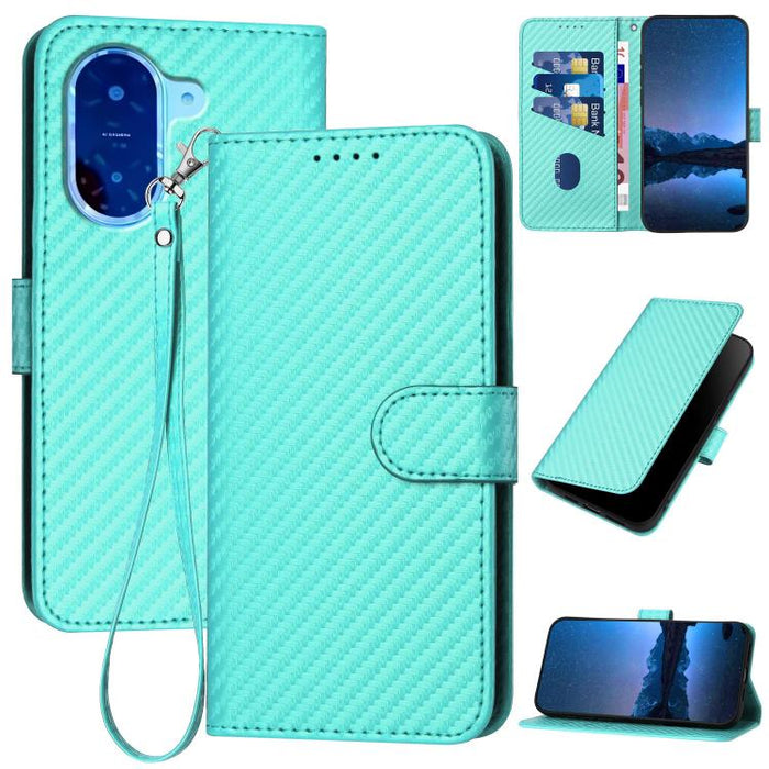YX0070 Funda de teléfono de cuero con hebilla de fibra de carbono y cordón, For Redmi A7 Pro 4G / 5G 171mm / Poco C85x 5G, For Redmi Turbo 5 Max / Poco X8 Pro Max, For Redmi Turbo 5 5G / Poco X8 Pro 5G, For Redmi Note 15 4G / 5G 164mm / Poco M8 5G     ...