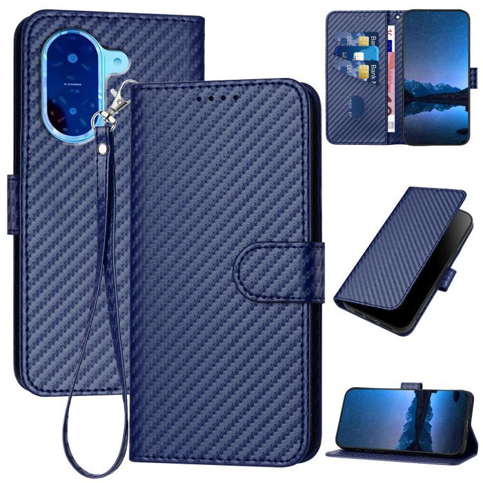 YX0070 Funda de teléfono de cuero con hebilla de fibra de carbono y cordón, For Redmi A7 Pro 4G / 5G 171mm / Poco C85x 5G, For Redmi Turbo 5 Max / Poco X8 Pro Max, For Redmi Turbo 5 5G / Poco X8 Pro 5G, For Redmi Note 15 4G / 5G 164mm / Poco M8 5G     ...