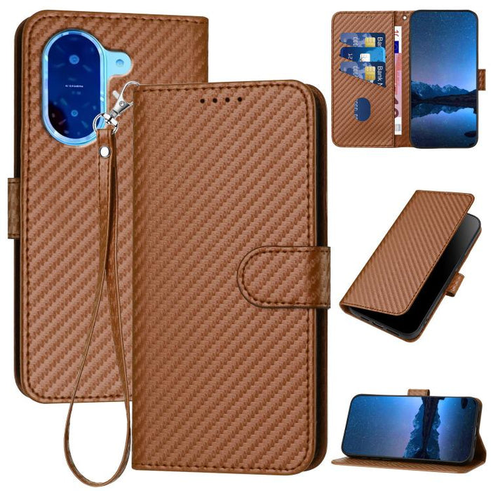 YX0070 Funda de teléfono de cuero con hebilla de fibra de carbono y cordón, For Redmi A7 Pro 4G / 5G 171mm / Poco C85x 5G, For Redmi Turbo 5 Max / Poco X8 Pro Max, For Redmi Turbo 5 5G / Poco X8 Pro 5G, For Redmi Note 15 4G / 5G 164mm / Poco M8 5G     ...