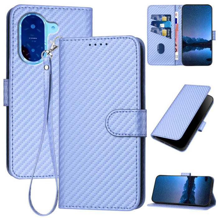 YX0070 Funda de teléfono de cuero con hebilla de fibra de carbono y cordón, For Redmi A7 Pro 4G / 5G 171mm / Poco C85x 5G, For Redmi Turbo 5 Max / Poco X8 Pro Max, For Redmi Turbo 5 5G / Poco X8 Pro 5G, For Redmi Note 15 4G / 5G 164mm / Poco M8 5G     ...