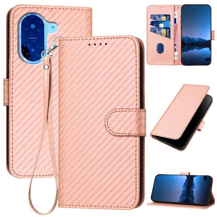 YX0070 Funda de teléfono de cuero con hebilla de fibra de carbono y cordón, For Redmi A7 Pro 4G / 5G 171mm / Poco C85x 5G, For Redmi Turbo 5 Max / Poco X8 Pro Max, For Redmi Turbo 5 5G / Poco X8 Pro 5G, For Redmi Note 15 4G / 5G 164mm / Poco M8 5G     ...