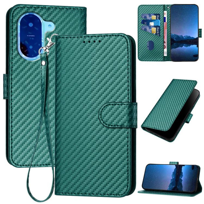 YX0070 Funda de teléfono de cuero con hebilla de fibra de carbono y cordón, For Redmi A7 Pro 4G / 5G 171mm / Poco C85x 5G, For Redmi Turbo 5 Max / Poco X8 Pro Max, For Redmi Turbo 5 5G / Poco X8 Pro 5G, For Redmi Note 15 4G / 5G 164mm / Poco M8 5G     ...