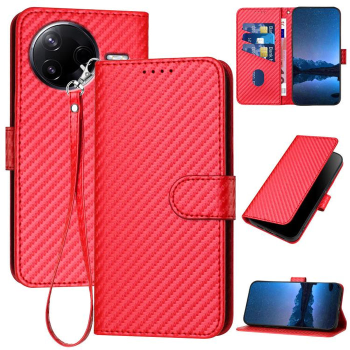 YX0070 Funda de teléfono de cuero con hebilla de fibra de carbono y cordón, For Redmi A7 Pro 4G / 5G 171mm / Poco C85x 5G, For Redmi Turbo 5 Max / Poco X8 Pro Max, For Redmi Turbo 5 5G / Poco X8 Pro 5G, For Redmi Note 15 4G / 5G 164mm / Poco M8 5G     ...