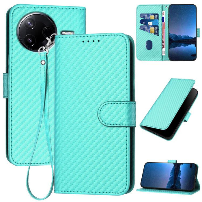 YX0070 Funda de teléfono de cuero con hebilla de fibra de carbono y cordón, For Redmi A7 Pro 4G / 5G 171mm / Poco C85x 5G, For Redmi Turbo 5 Max / Poco X8 Pro Max, For Redmi Turbo 5 5G / Poco X8 Pro 5G, For Redmi Note 15 4G / 5G 164mm / Poco M8 5G     ...