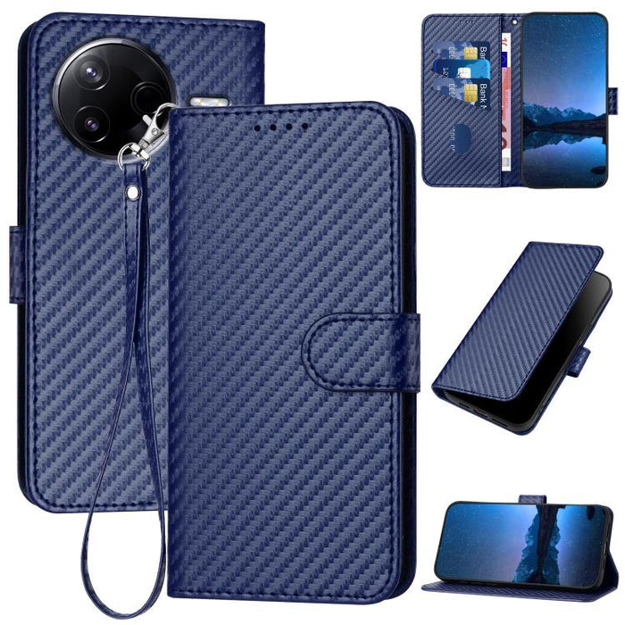 YX0070 Funda de teléfono de cuero con hebilla de fibra de carbono y cordón, For Redmi A7 Pro 4G / 5G 171mm / Poco C85x 5G, For Redmi Turbo 5 Max / Poco X8 Pro Max, For Redmi Turbo 5 5G / Poco X8 Pro 5G, For Redmi Note 15 4G / 5G 164mm / Poco M8 5G     ...