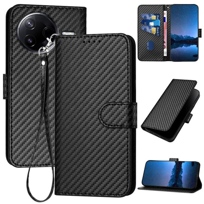 YX0070 Funda de teléfono de cuero con hebilla de fibra de carbono y cordón, For Redmi A7 Pro 4G / 5G 171mm / Poco C85x 5G, For Redmi Turbo 5 Max / Poco X8 Pro Max, For Redmi Turbo 5 5G / Poco X8 Pro 5G, For Redmi Note 15 4G / 5G 164mm / Poco M8 5G     ...