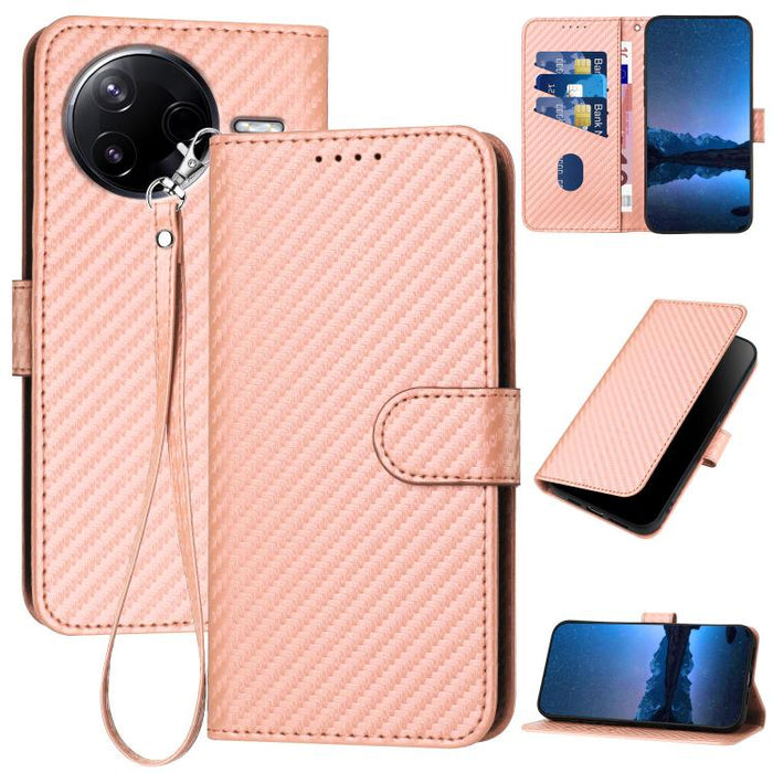 YX0070 Funda de teléfono de cuero con hebilla de fibra de carbono y cordón, For Redmi A7 Pro 4G / 5G 171mm / Poco C85x 5G, For Redmi Turbo 5 Max / Poco X8 Pro Max, For Redmi Turbo 5 5G / Poco X8 Pro 5G, For Redmi Note 15 4G / 5G 164mm / Poco M8 5G     ...