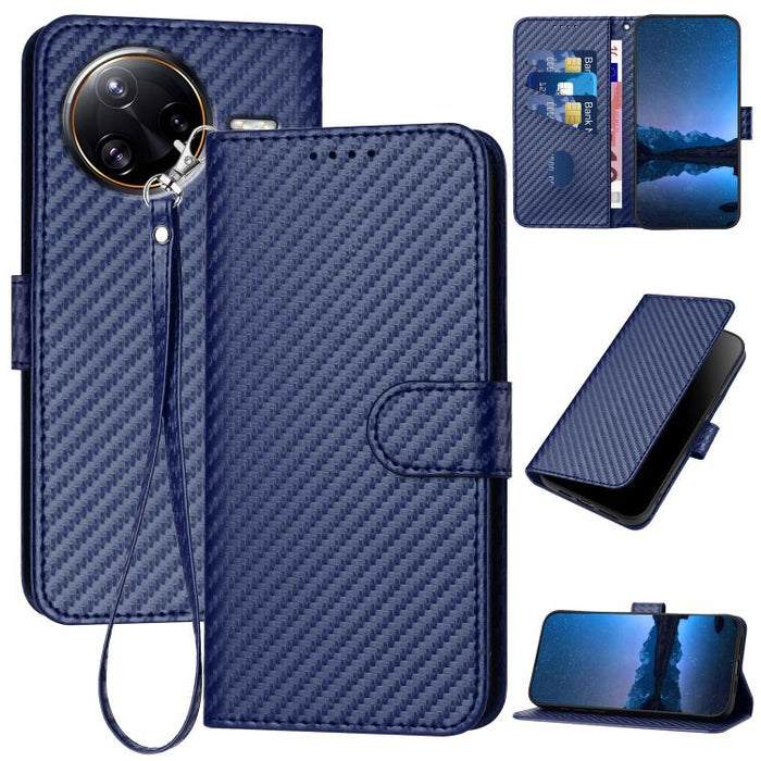 YX0070 Funda de teléfono de cuero con hebilla de fibra de carbono y cordón, For Redmi A7 Pro 4G / 5G 171mm / Poco C85x 5G, For Redmi Turbo 5 Max / Poco X8 Pro Max, For Redmi Turbo 5 5G / Poco X8 Pro 5G, For Redmi Note 15 4G / 5G 164mm / Poco M8 5G     ...