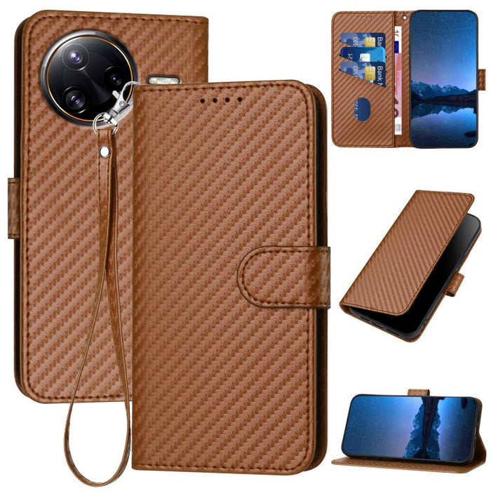 YX0070 Funda de teléfono de cuero con hebilla de fibra de carbono y cordón, For Redmi A7 Pro 4G / 5G 171mm / Poco C85x 5G, For Redmi Turbo 5 Max / Poco X8 Pro Max, For Redmi Turbo 5 5G / Poco X8 Pro 5G, For Redmi Note 15 4G / 5G 164mm / Poco M8 5G     ...