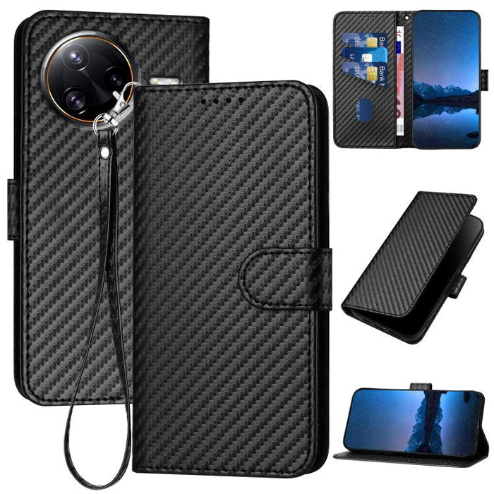 YX0070 Funda de teléfono de cuero con hebilla de fibra de carbono y cordón, For Redmi A7 Pro 4G / 5G 171mm / Poco C85x 5G, For Redmi Turbo 5 Max / Poco X8 Pro Max, For Redmi Turbo 5 5G / Poco X8 Pro 5G, For Redmi Note 15 4G / 5G 164mm / Poco M8 5G     ...