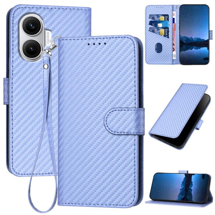 YX0070 Funda de teléfono de cuero con hebilla de fibra de carbono y cordón, For Redmi A7 Pro 4G / 5G 171mm / Poco C85x 5G, For Redmi Turbo 5 Max / Poco X8 Pro Max, For Redmi Turbo 5 5G / Poco X8 Pro 5G, For Redmi Note 15 4G / 5G 164mm / Poco M8 5G     ...
