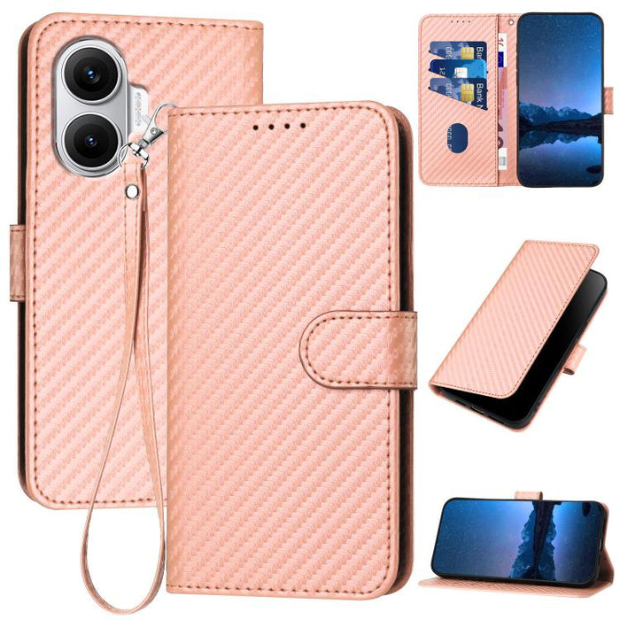 YX0070 Funda de teléfono de cuero con hebilla de fibra de carbono y cordón, For Redmi A7 Pro 4G / 5G 171mm / Poco C85x 5G, For Redmi Turbo 5 Max / Poco X8 Pro Max, For Redmi Turbo 5 5G / Poco X8 Pro 5G, For Redmi Note 15 4G / 5G 164mm / Poco M8 5G     ...